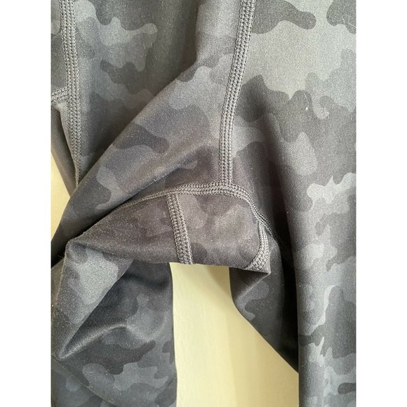Zyia Active 7/8 Leggings Size 4 Camouflage Mesh Pockets High Rise Gray Black - Picture 3 of 6